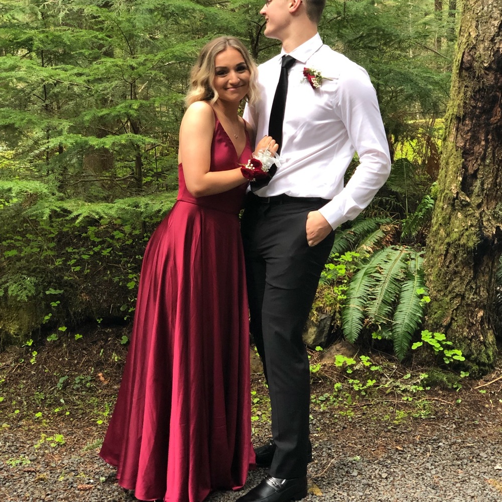 Burgundy prom dress